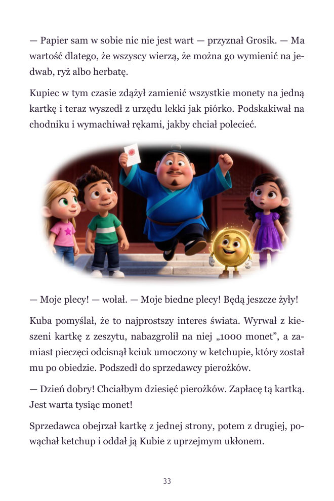 Rozdział 5: kupiec z papierową kartką zamiast sznurków monet i Kuba z kartką z ketchupem